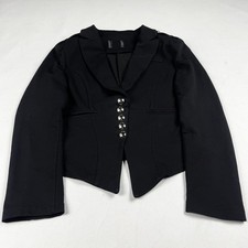 Cropped Black Blazer Jacket Minimalist Formal Y2K Office Fashion