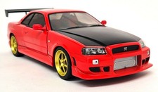 Greenlight 1/18 1999 Nissan Skyline GT-R R34 Red Underglow LED Lights Car