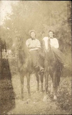 ASBURY GROVE MASS MA Women Riding Side Saddle on Horses Antique RPPC
