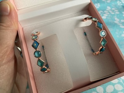 Bp Summer Jewel Candy Santa Fe Dreams Earrings Hoops stories stamped rose gold