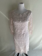 Lauren Ralph Lauren Dress Small Laced Dress With Polyester Sheath Slip Lite Pink