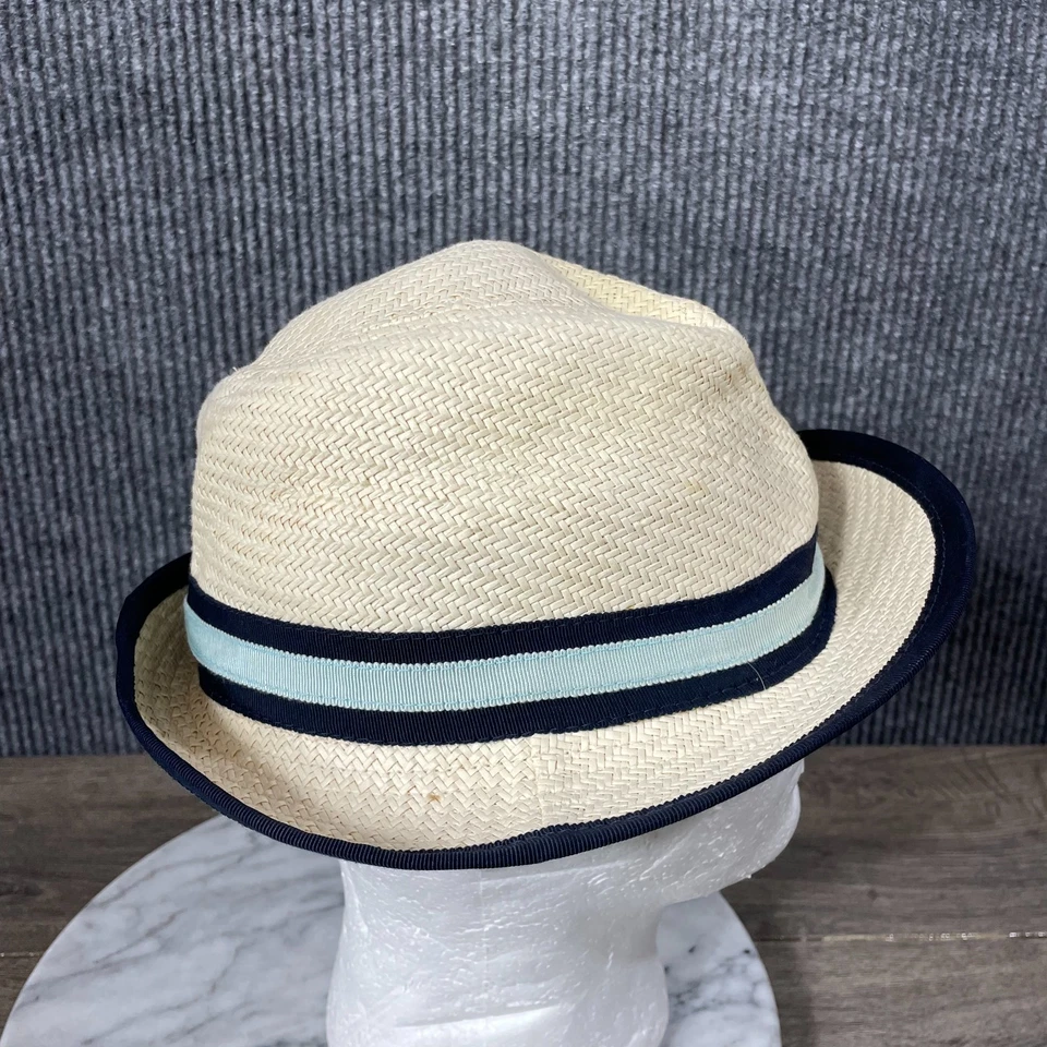 J Crew Mujeres Talla Única Marrón Correa Embalable Rafia Cubo Sombrero Paja Fedora Playa Foto 4 de 4