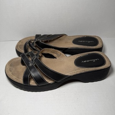 UnionBay Slide Strappy Sandals Womens Size 11 Platform 2'' Heel Y2K 2000s VTG