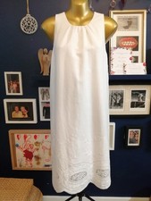 Next White Linen Blend Lined Dress Size 10