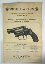 Factory Original Smith & Wesson Model 36 Manual S&W 38 Chiefs Special Revolver