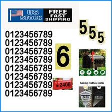 Self-Adhesive Reflective Address Numbers - 0-9 Black Vinyl for Houses  Cars