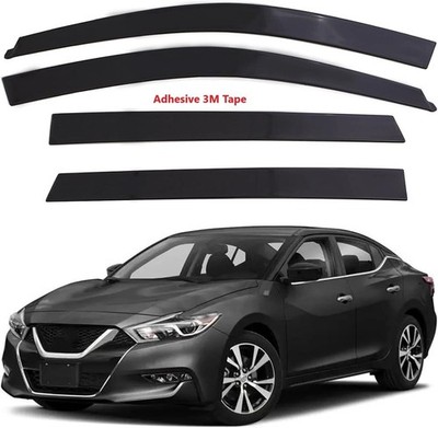 Window Visors Rain Guards Black Trim Smoke Tinted Fit Nissan Maxima 2016-2023