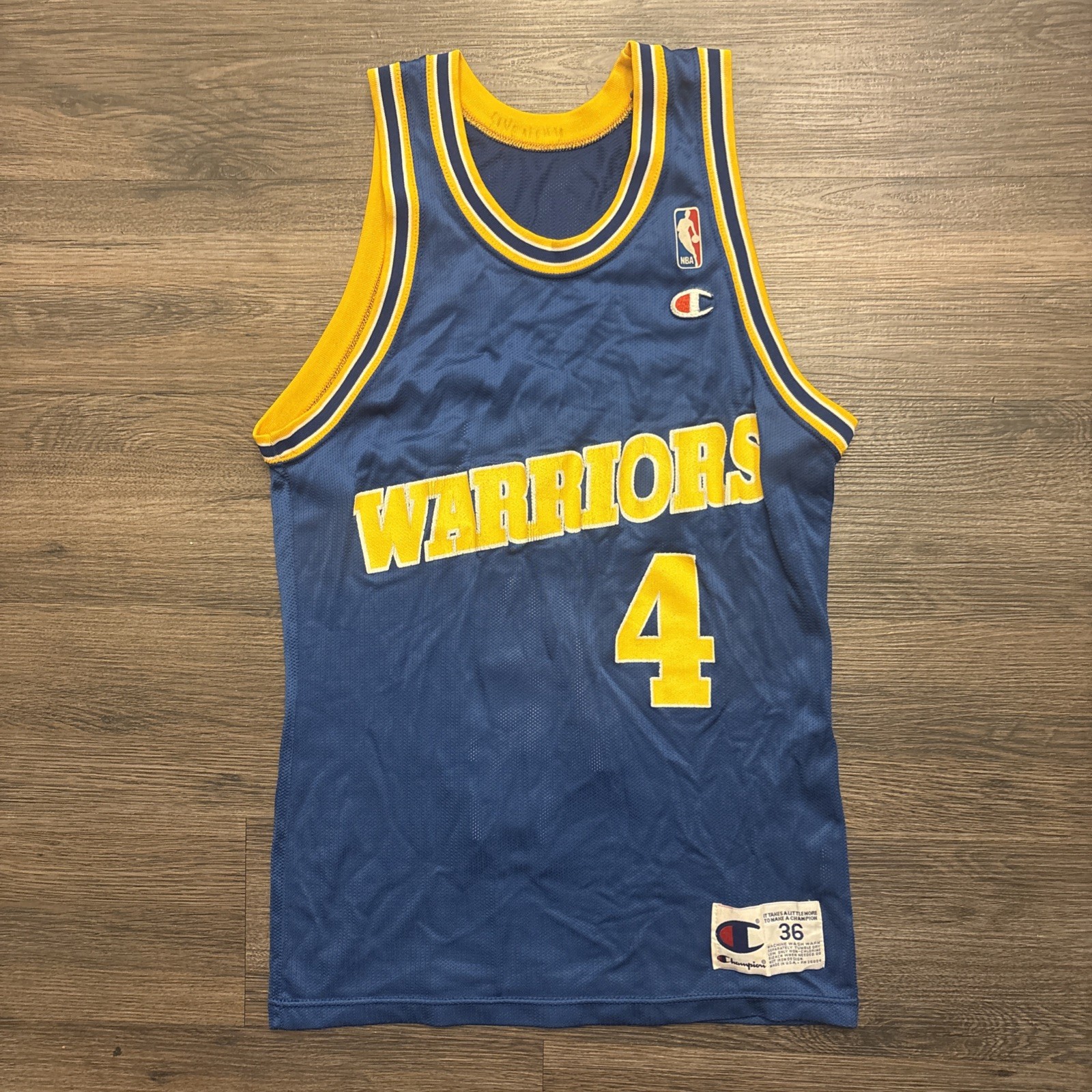Vintage 90s NBA Golden State Warriors Chris Webber #4 Jersey Champion Size 36