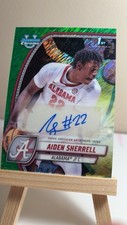 2025 Bowman Chrome U Basketball Aiden Sherrell 1st Prospect Green Auto #3