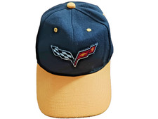 CORVETTE LOGO BLACK/YELLOW ADJUSTABLE 100 COTTON BASEBALL HAT CAP NICE