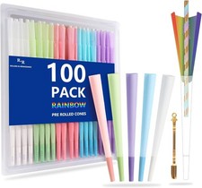 100 Pack Colorful Rolling Papers Pre Rolled Cones King Size 108Mm King Size