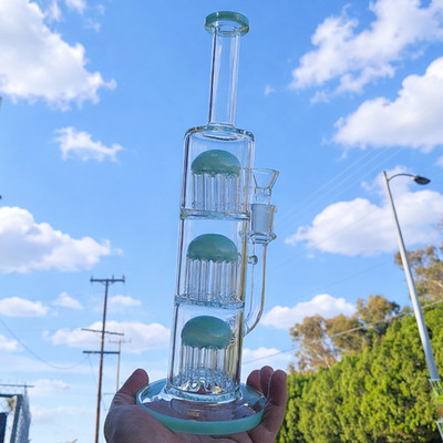 13  Three Chamber Perc Bong Water Pipe | Premium Thick Glass