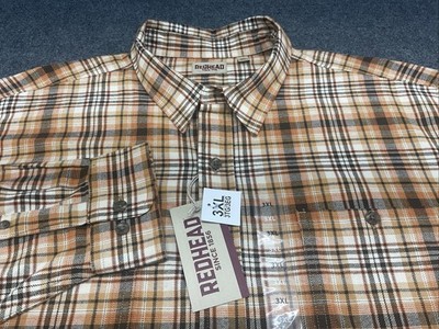 NWT Red Head Men 3XL Flannel Shirt Button Front Long Sleeve Plaid Multicolor