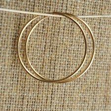 Real 18K Yellow Gold Filled Hypoallergenic 50mm/2" Large Endless Hoop Earrings