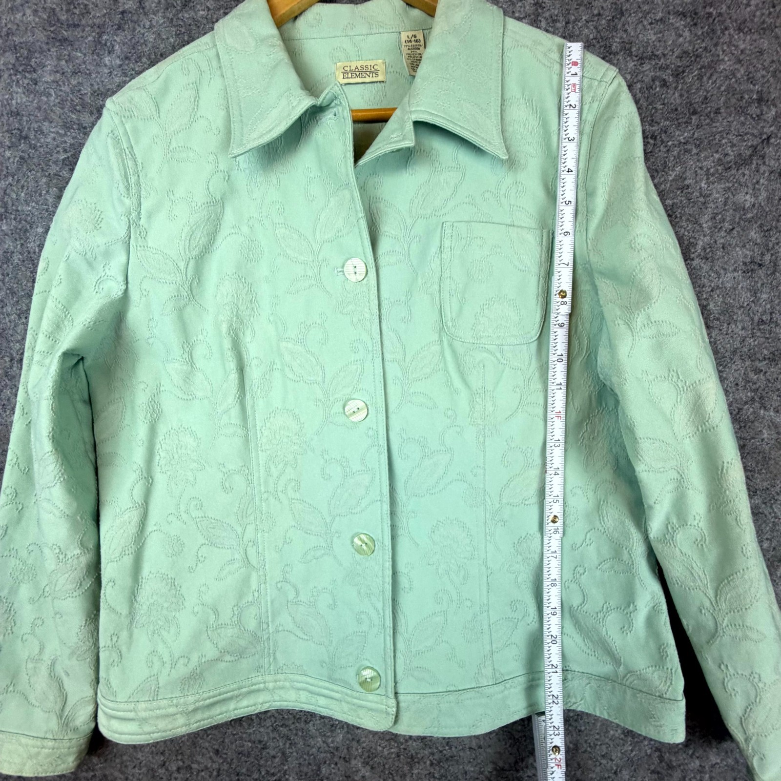 Classic Elements Jacket Womens Large Light Green … - image 3