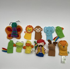 Finger Puppets Animals, Pirate, Butterfly Lot Of 11