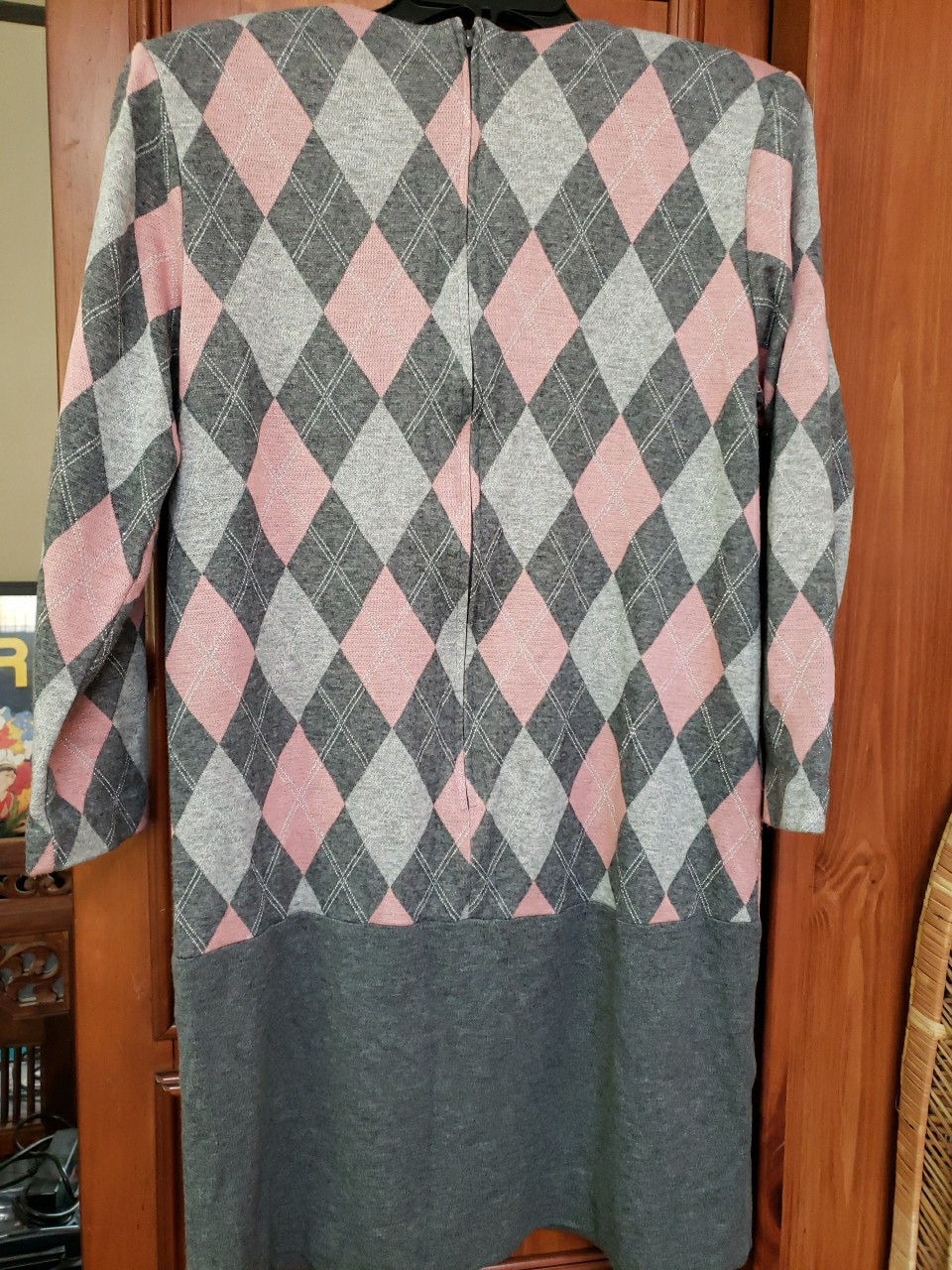 vintage argyle pattern Stuart Alan shift dress, s… - image 5