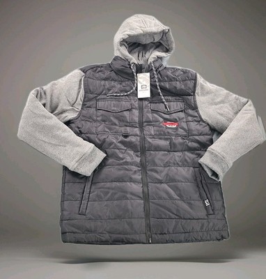Ecko Unltd. Hybrid Puffer Jacket Black/Gray Men's Size Medium New With Tags 
