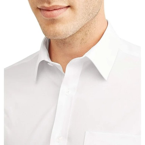 George Men's White Dress Shirt Long Sleeve 2XL Stretch Collar Moisture Wicking - Picture 7 of 7