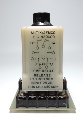 Midtex/Aemco Timing Relay 24 VAC & Socket 616-42Q600  DPDT