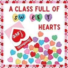 Valentines Day Bulletin Board Set Sweet Heart Classroom Decorations Cutouts