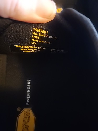 Vibram FiveFingers V-Trail 2.0 Men Size( 11-11.5) 19M7601 Black Yellow Vibram - Picture 6 of 8