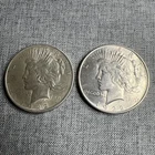 Lot Of 2 -1922 Peace Silver Dollars. AU/BU ++