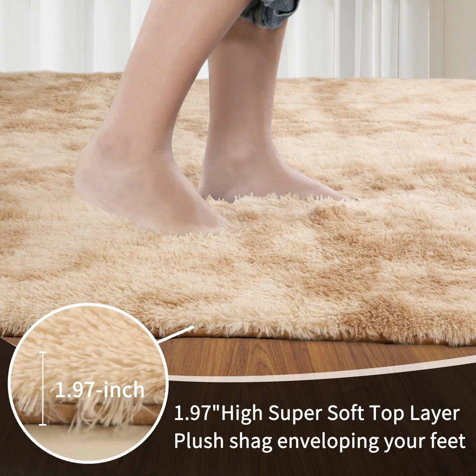 Large Non-Slip Plush Shag Rug – Soft Carpet for Living Room & Bedroom - Image 2 of 4