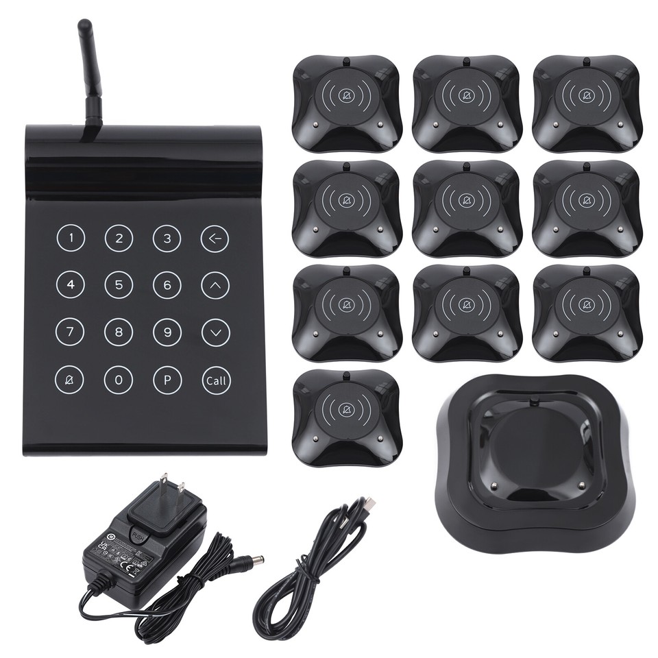 Long Range Restaurant Pager System Guest Queuing 10 Beepers For Food