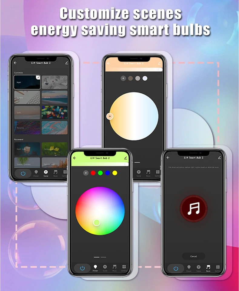 4 Pack GU10 Smart LED Bulb 5W(50W) RGBCW Color WiFi Voice & APP Alexa Google - Image 4 of 4