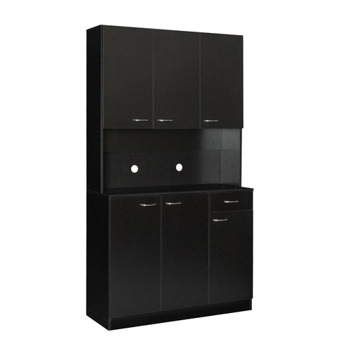 2025/70.87" Tall Wardrobe Kitchen Cabinet 6-Doors 1-Open Shelves bedroom
