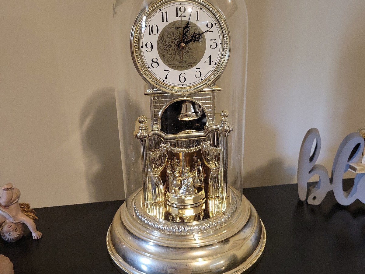 Rhythm Gigantic Domed Moving Bells Dancers Anniversary Clock