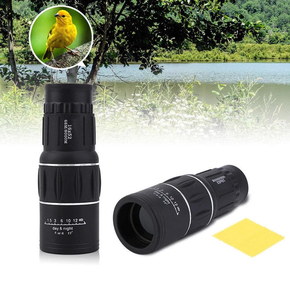 HD 16x52 Dual Focus Optical Prism Monocular Telescope Hunting Camping Hiking  - Image 2 of 4