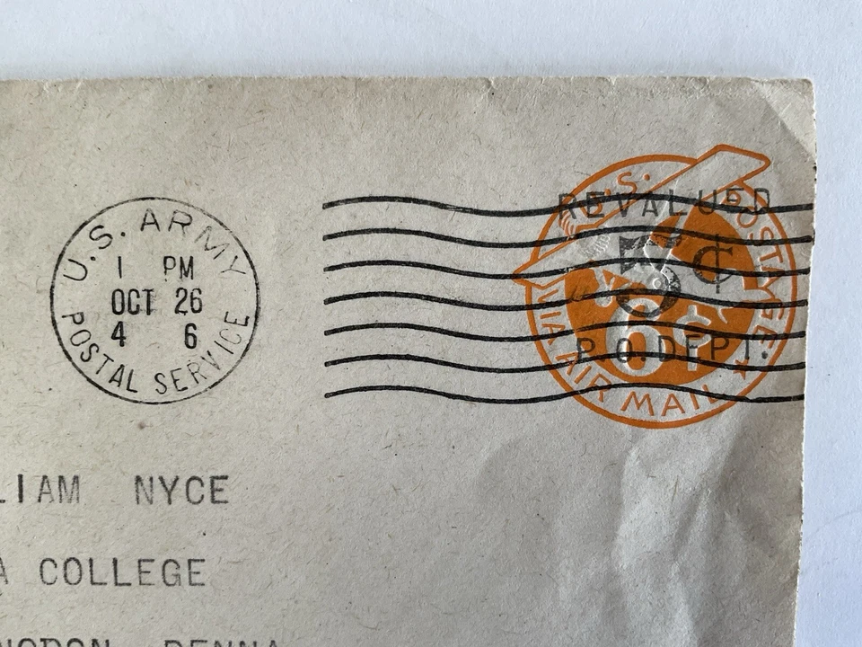 United States stamp~1946–Air Post stamped envelope~UC11~revalued 5c on 6c die 2b - Image 2 of 3