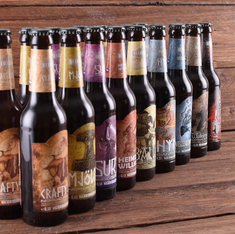 WACKEN BRAUEREI Craft Beer Box 16x 0,33l + Bierglas Wikinger Bier Geschenk - Bild 2 von 4