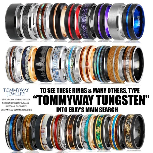 Wolframhartmetall Hochzeitsband Ring gebürstetes Silber Herrenschmuck Größe 5-15 + Hälfte - Bild 5 von 13