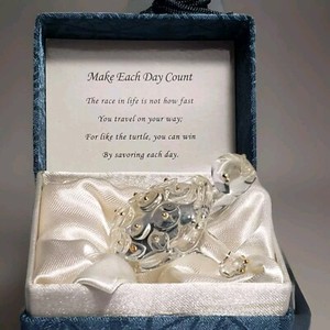 Glass Turtle Figurine About Face Designs Make Each Day Count IN BOX 2000