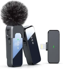 Wireless Microphone for iPhone 14/13/12, Noise Cancellation 100ft Trans 18H Btry