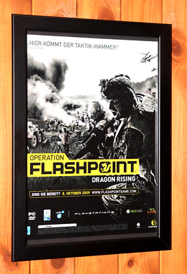 Operation Flashpoint Dragon Rising PS3 Xbox Small Promo Poster Ad Page Framed