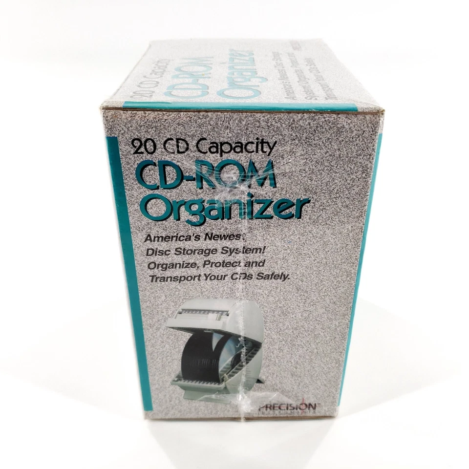 Precision CD ROM Organizer CDSTOR20 20 CD Storage Box Indexed Selector Retrieval - Image 4 of 4