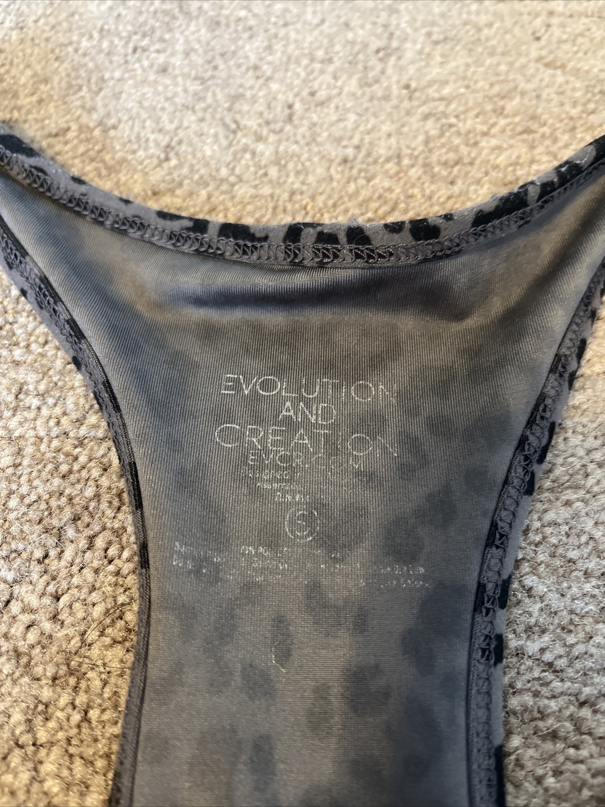 Evolution & Creation Gray Black Leopard Cropped T… - image 4