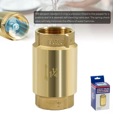 Brass Pump & Well Check Valve, One Way Back Flow Preventer, Female Pipe Thread