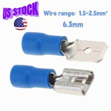 100/200X Blue Male / Female Spade Blade Connectors Insulated Wire Crimp Terminal