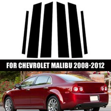 6pcs Window Pillar Posts Sticker Trim Glossy Black For Chevrolet Malibu 2008-12 6pcs Window Pillar Posts Sticker Trim Glossy Black For Chevrolet Malibu 2008-12