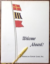 1955 AMERICAN EXPORT LINES WELCOME ABORD CAPT JACOBSEN DINNER MENU Z5565