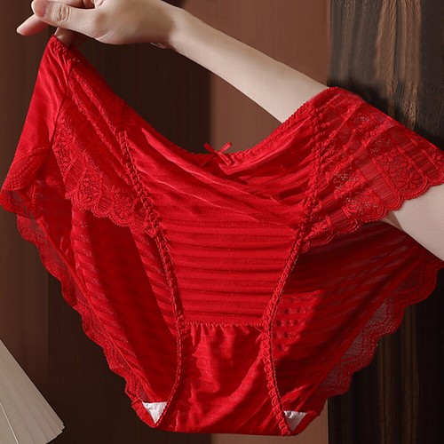 Plus Size Silk Satin Silky Women Briefs Knickers Sexy Underwear Lace Panties UK - Picture 18 of 31