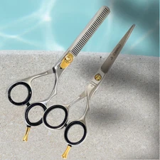 Set of 2 - Barber Scissors and Shears Hair Cutting Salon Tools Razor Sharp