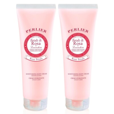 PERLIER Beauty-Set Petali di Rosa, 2x Feuchtigkeitscreme mit Rosenwasser