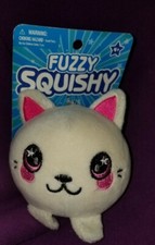 Fuzzy Squishy Plush 3.5" White Cat. PRICE REDUCED