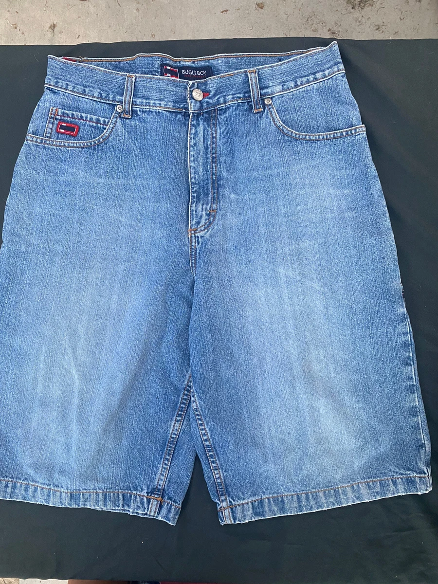 Bugle Boy Men's Size 34 Carpenter Baggy Blue Jean Denim Shorts VINTAGE 90s Y2K